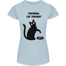 Personal Cat Servant Funny Pet Womens Petite Cut T-Shirt Light Blue