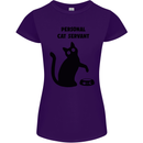 Personal Cat Servant Funny Pet Womens Petite Cut T-Shirt Purple