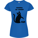 Personal Cat Servant Funny Pet Womens Petite Cut T-Shirt Royal Blue