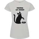 Personal Cat Servant Funny Pet Womens Petite Cut T-Shirt Sports Grey