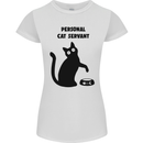 Personal Cat Servant Funny Pet Womens Petite Cut T-Shirt White