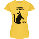 Personal Cat Servant Funny Pet Womens Petite Cut T-Shirt Yellow