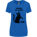 Personal Cat Servant Funny Pet Womens Wider Cut T-Shirt Royal Blue