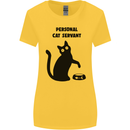 Personal Cat Servant Funny Pet Womens Wider Cut T-Shirt Yellow