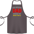 Personalised This Awesome Dad Belongs to Cotton Apron 100% Organic Dark Grey