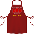 Personalised This Awesome Dad Belongs to Cotton Apron 100% Organic Maroon