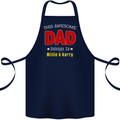 Personalised This Awesome Dad Belongs to Cotton Apron 100% Organic Navy Blue