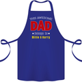 Personalised This Awesome Dad Belongs to Cotton Apron 100% Organic Royal Blue