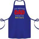 Personalised This Awesome Dad Belongs to Cotton Apron 100% Organic Royal Blue