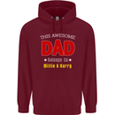 Personalised This Awesome Dad Belongs to Mens 80% Cotton Hoodie Maroon