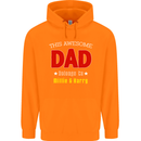 Personalised This Awesome Dad Belongs to Mens 80% Cotton Hoodie Orange
