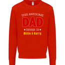 Personalised This Awesome Dad Belongs to Mens Sweatshirt Jumper Bright Red