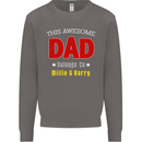 Personalised This Awesome Dad Belongs to Mens Sweatshirt Jumper Charcoal