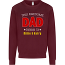 Personalised This Awesome Dad Belongs to Mens Sweatshirt Jumper Maroon