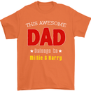 Personalised This Awesome Dad Belongs to Mens T-Shirt Cotton Gildan Orange