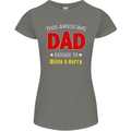 Personalised This Awesome Dad Belongs to Womens Petite Cut T-Shirt Charcoal