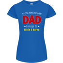 Personalised This Awesome Dad Belongs to Womens Petite Cut T-Shirt Royal Blue