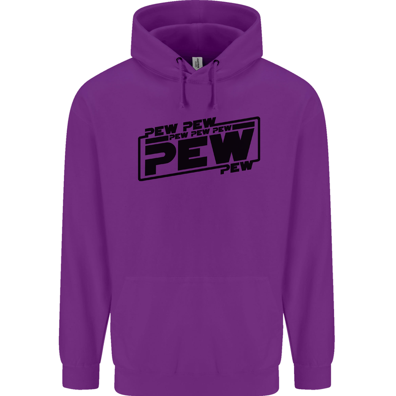 Pew Pew Pew Funny SCI-FI Movie Lightsaber Childrens Kids Hoodie Purple