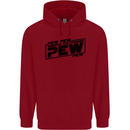 Pew Pew Pew Funny SCI-FI Movie Lightsaber Childrens Kids Hoodie Red