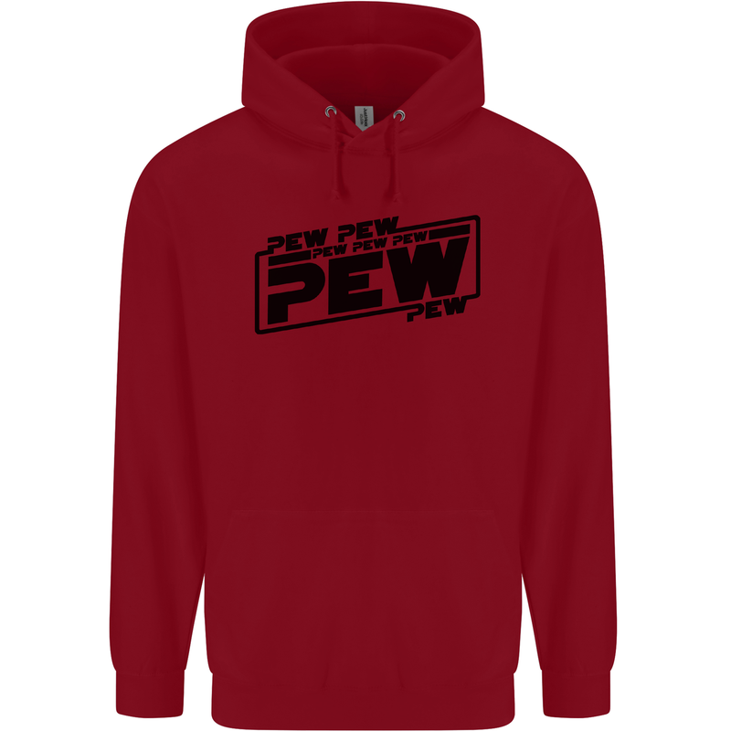 Pew Pew Pew Funny SCI-FI Movie Lightsaber Childrens Kids Hoodie Red