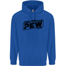 Pew Pew Pew Funny SCI-FI Movie Lightsaber Childrens Kids Hoodie Royal Blue