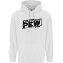 Pew Pew Pew Funny SCI-FI Movie Lightsaber Childrens Kids Hoodie White