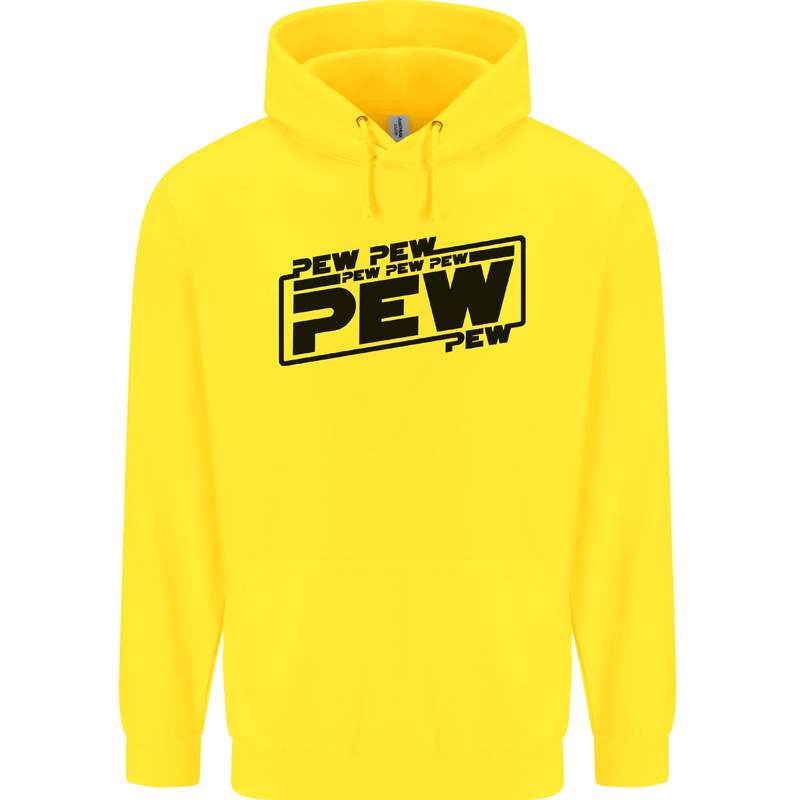 Pew Pew Pew Funny SCI-FI Movie Lightsaber Childrens Kids Hoodie Yellow