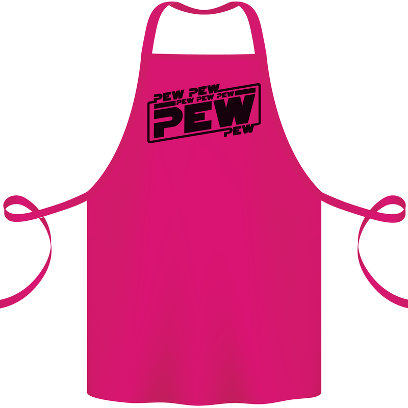 Pew Pew Pew Funny SCI-FI Movie Lightsaber Cotton Apron 100% Organic Pink