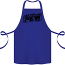 Pew Pew Pew Funny SCI-FI Movie Lightsaber Cotton Apron 100% Organic Royal Blue