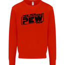 Pew Pew Pew Funny SCI-FI Movie Lightsaber Kids Sweatshirt Jumper Bright Red