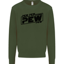 Pew Pew Pew Funny SCI-FI Movie Lightsaber Kids Sweatshirt Jumper Forest Green
