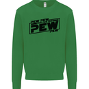 Pew Pew Pew Funny SCI-FI Movie Lightsaber Kids Sweatshirt Jumper Irish Green