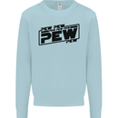 Pew Pew Pew Funny SCI-FI Movie Lightsaber Kids Sweatshirt Jumper Light Blue