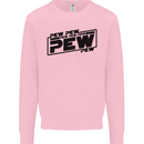 Pew Pew Pew Funny SCI-FI Movie Lightsaber Kids Sweatshirt Jumper Light Pink