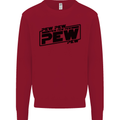 Pew Pew Pew Funny SCI-FI Movie Lightsaber Kids Sweatshirt Jumper Red