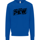 Pew Pew Pew Funny SCI-FI Movie Lightsaber Kids Sweatshirt Jumper Royal Blue