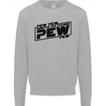 Pew Pew Pew Funny SCI-FI Movie Lightsaber Kids Sweatshirt Jumper Sports Grey