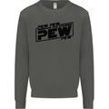 Pew Pew Pew Funny SCI-FI Movie Lightsaber Kids Sweatshirt Jumper Storm Grey