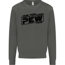Pew Pew Pew Funny SCI-FI Movie Lightsaber Kids Sweatshirt Jumper Storm Grey