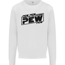Pew Pew Pew Funny SCI-FI Movie Lightsaber Kids Sweatshirt Jumper White
