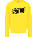Pew Pew Pew Funny SCI-FI Movie Lightsaber Kids Sweatshirt Jumper Yellow