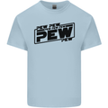 Pew Pew Pew Funny SCI-FI Movie Lightsaber Mens Cotton T-Shirt Tee Top Light Blue
