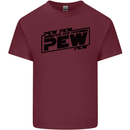 Pew Pew Pew Funny SCI-FI Movie Lightsaber Mens Cotton T-Shirt Tee Top Maroon