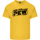 Pew Pew Pew Funny SCI-FI Movie Lightsaber Mens Cotton T-Shirt Tee Top Yellow
