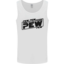 Pew Pew Pew Funny SCI-FI Movie Lightsaber Mens Vest Tank Top White