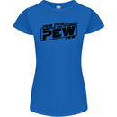 Pew Pew Pew Funny SCI-FI Movie Lightsaber Womens Petite Cut T-Shirt Royal Blue