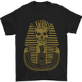 Pharaoh Skull Ancient Egypt Mens T-Shirt Cotton Gildan Black