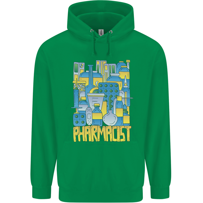 Pharmacist Chemist Design Childrens Kids Hoodie Irish Green