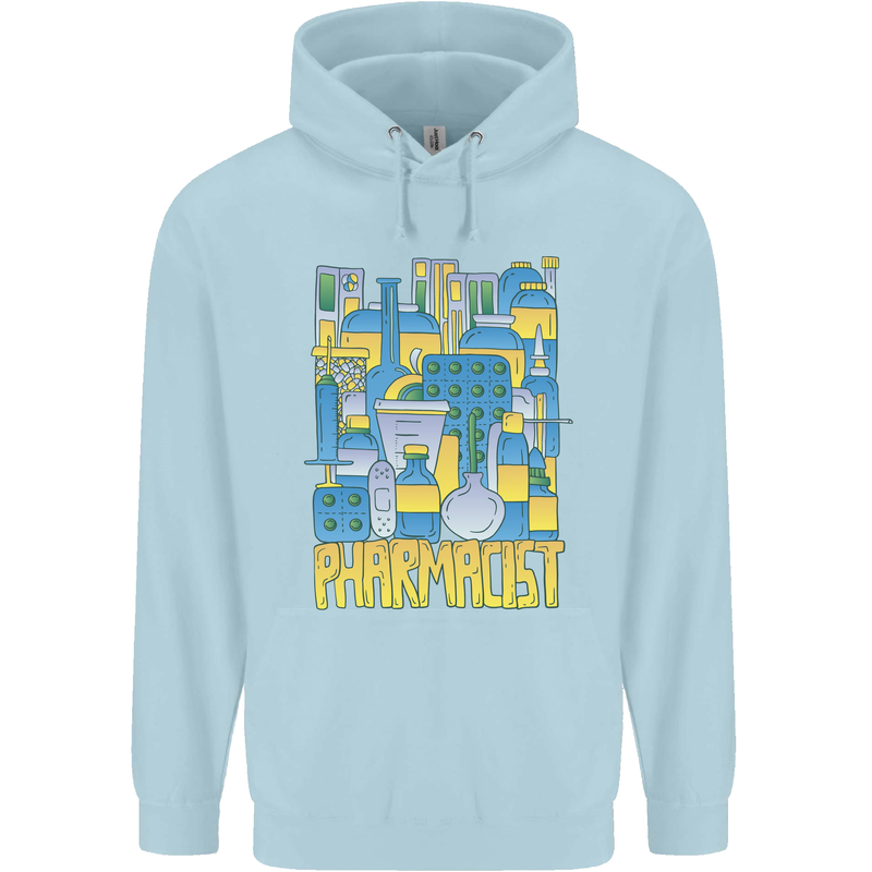 Pharmacist Chemist Design Childrens Kids Hoodie Light Blue