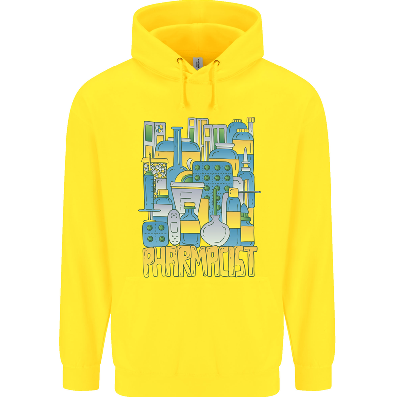 Pharmacist Chemist Design Childrens Kids Hoodie Yellow